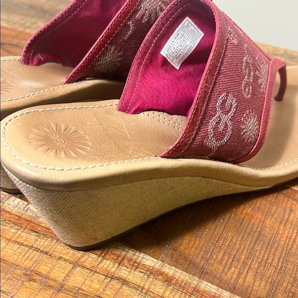 Ugg Pink Solena Wedge Sandals, Women’s 11 - Picture 3 of 6